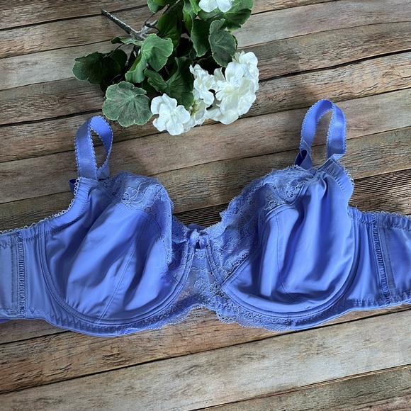 AMOUREUSE Women's Plus Size Underwire Lace Bra Size 48B Lavender - Picture 2 of 11